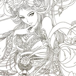 Very Good Coloring Pages Astonishing For Adults Image Colouring Geisha Rs