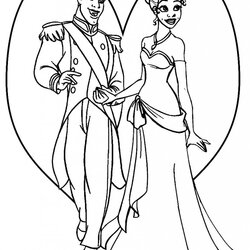 Excellent Coloring Pages Printable Princess And Prince
