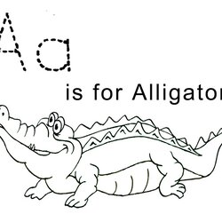 Free Printable Alligator Coloring Pages For Kids Letter Crocodile Print Preschool Tracing Sheets Trace Color