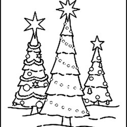 Free Printable Christmas Tree Coloring Pages For Kids Trees Color Print Fir Drawing Douglas Pine Sheets Blank