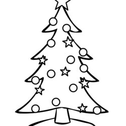 Fantastic Big Christmas Tree Coloring Pages Home Drawing Simple Outline Ornaments Card Evergreen Easy Cute