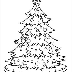 Christmas Tree Coloring Page Pages Printable