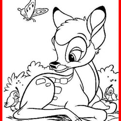 Perfect Cute Disney Coloring Pages At Free Printable Bambi Fascinating