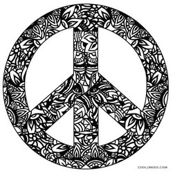 Magnificent Free Printable Peace Sign Coloring Pages Psychedelic