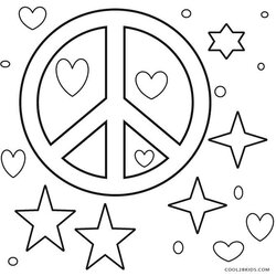 Tremendous Free Printable Peace Sign Coloring Pages Signs Adults Color Hearts Print