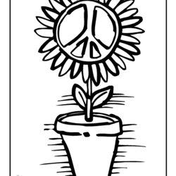 Splendid Peace Coloring Pages To Download And Print For Free Sign Printable Power Flower Clip Signs Girl