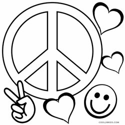 Sterling Free Printable Peace Sign Coloring Pages Happiness Love