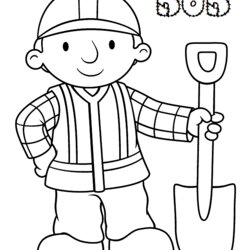 Swell Top Free Printable Bob The Builder Coloring Pages Online Print Kids Cartoon Sheets Shovel
