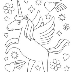 Superb Magical Unicorn Coloring Pages For Kids Adults Free