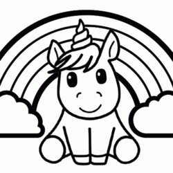 Superlative The Gorgeous Minute Unicorn Coloring Page For Kids Sheet Cute Rainbow