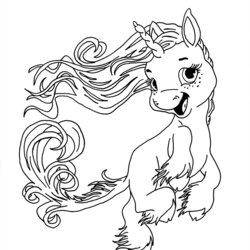 Marvelous Happy Unicorn Coloring Page Free Printable Pages For Kids Categories Animals