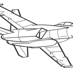 The Highest Standard Fighter Jet Coloring Pages At Free Printable Plane Airplane Drawing Aircraft Easy Force