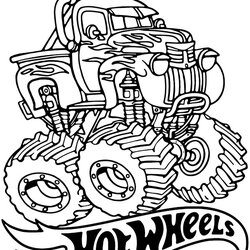 The Highest Standard Monster Truck Coloring Page Hot Wheels Sheet