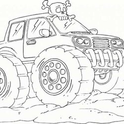 Cool Hot Wheels Monster Truck Coloring Pages Printable Sheets Trucks Colouring Desert Print Digger Kids Jam