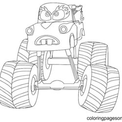Wizard Hot Wheels Monster Truck Coloring Pages Free Printable Cartoon