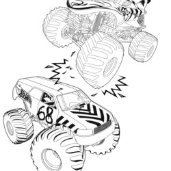 Out Of This World Monster Truck Bigfoot Coloring Pages Wheels Trucks Hot