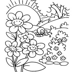 Cool Spring Coloring Pages For Kids Printable Com Seasons