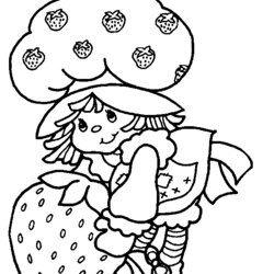 Magnificent Strawberry Shortcake Coloring Pages Cartoon Color Printable Kids Sheets Print Raspberry