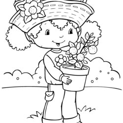 Fine Strawberry Shortcake Coloring Pages To Print For Free Kids Simple Characters Children