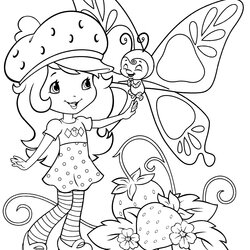 Excellent Printable Strawberry Shortcake Coloring Pages Friends Free