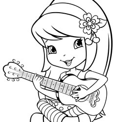 Preeminent Strawberry Shortcake Coloring Pages For Kids Learning Printable Preschoolers