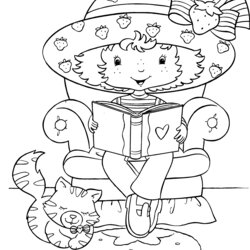 Smashing Strawberry Shortcake Coloring Pages For Kids Children Color Simple