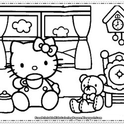 Very Good Hello Kitty Coloring Pages For Girls Free Printable Kids Colouring Cat Friends Print Christmas