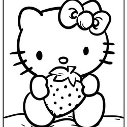 Out Of This World Hello Kitty Coloring Pages Cute And Free Strawberry