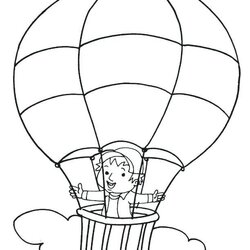 Splendid Coloring Page Hot Air Balloon Pages Kids Balloons Colouring Choose Board
