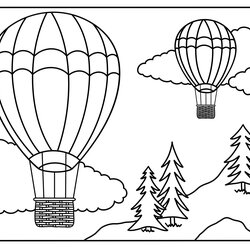 Spiffing Hot Air Balloon Coloring Page