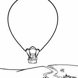 Hot Air Balloon Coloring Pages Free Printable Home Balloons Clip Blank Kids Popular Boy Library