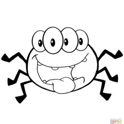 Superior Spiders Coloring Pages Home Spider Cartoon Happy Printable Halloween Cute Drawing Easy Color Kids