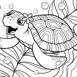 Cool Cute Coloring Pages Of Turtles Turtle Page