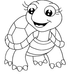 Fine Cute Turtle Coloring Pages For Kids Page