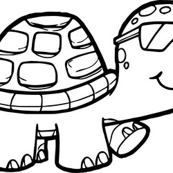 Smashing Sea Turtle Drawing Color At Free Download Coloring Pages Turtles Tortoise Glasses Ninja Baby