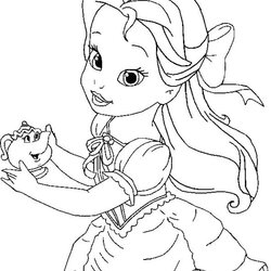 Fantastic Belle Coloring Pages Printable Disney Princess Princesses