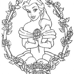 Eminent Walt Disney Coloring Pages Princess Belle For Girls