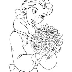 Sterling Disney Coloring Pages Belle At Free Download