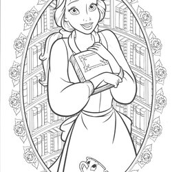 Terrific Belle The Bookworm Disney Coloring Pages Princess Printable Colouring Choose Board Books