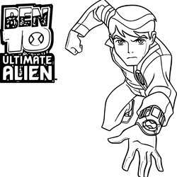 Super Ben Ten Coming Coloring Page Pages Alien Ultimate Kids Cartoon Popular