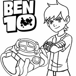 Superb Printable Ben Ten Coloring Pages For Kids Alien Drawing Ultimate Force Sketch Cartoon Print Color Book