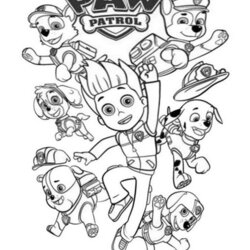 Free Printable Paw Patrol Coloring Pages Com Kids Print Cartoon Characters Games Kit Template Sketch Look
