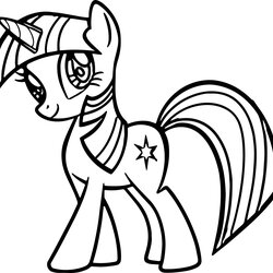 Perfect Twilight Sparkle Coloring Pages To Print At Free Pony Little Cute Color Friendship Magic Real