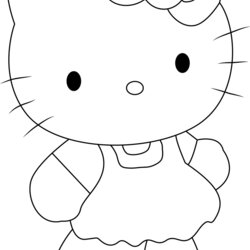 Spiffing Cute Hello Kitty Coloring Page For Kids Free Printable Pages Color Characters Cartoon Print