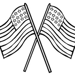 Excellent Original American Flag Coloring Page Home Clip Drawing Outline Printable Waving Flags Pages
