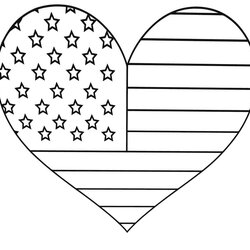 Magnificent American Flag Coloring Pages You Can Print On The Site For Free Shaped Heart