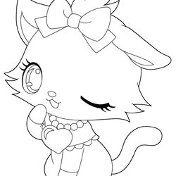 Swell Cute Animal Coloring Pages Small Worksheets Cat Via