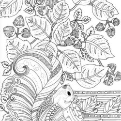 Great Coloring Pages For Adults Autumn Printable Free To Download Fall Squirrel Print Adult Colouring Mandala