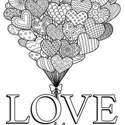 Preeminent Printable Day Coloring Pages For Adults Happier Human Valentines Love Is In The Air Scaled