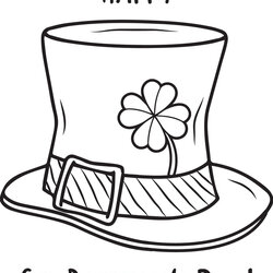 Sterling Printable Happy St Day Coloring Page For Kids Patrick Pages Saint Sheets Drawing Hat Leprechaun